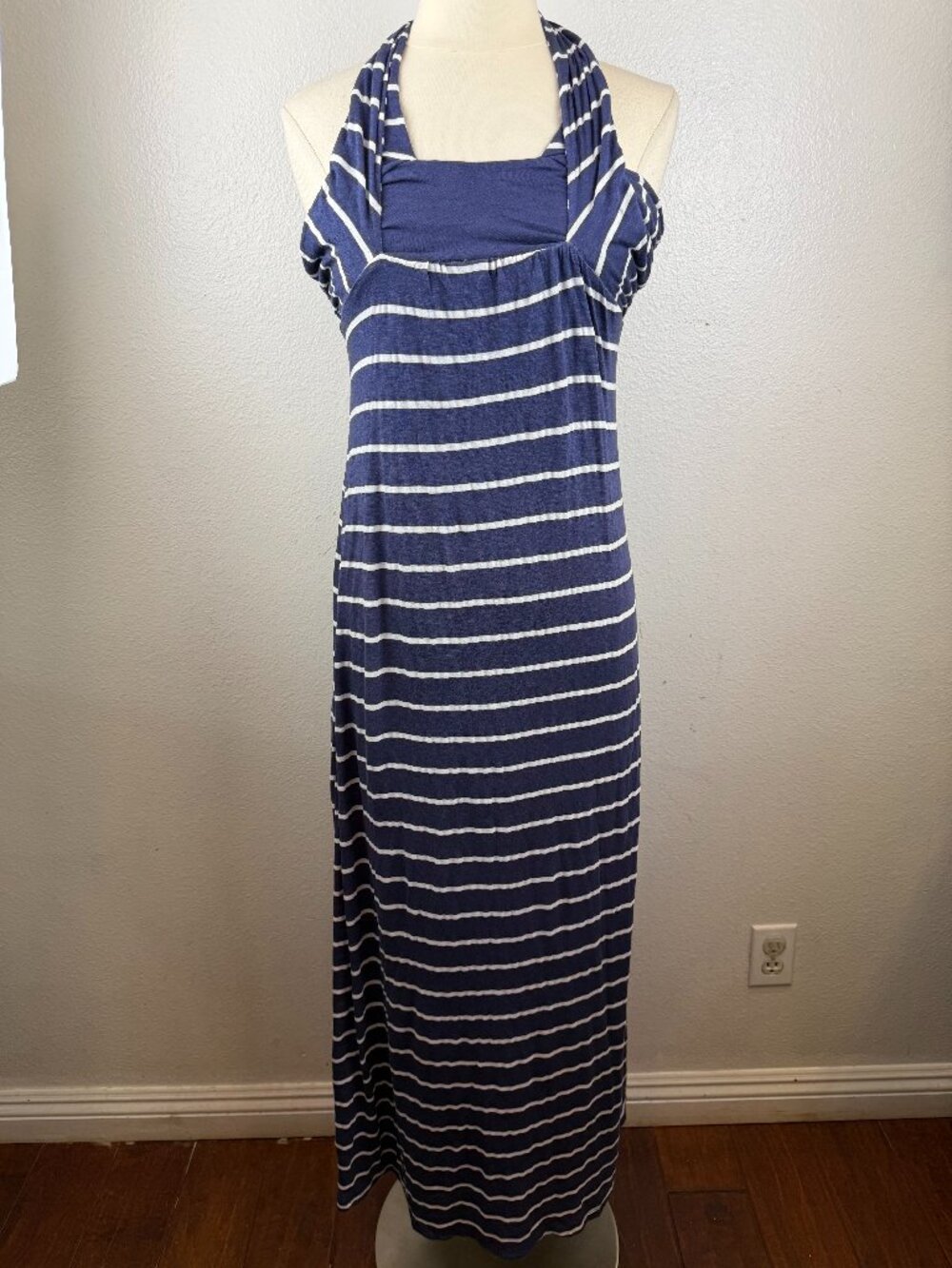 SPLENDID Blue & White Striped Convertible Maxi Dress Size Small